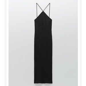 New Zara Basic Black Halter Dress